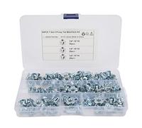 Tomotato 80 Pcs T Nut 4 Prong Tee Blind Nuts Kit, 1/4 Inch Carbon Steel Assortment for RV Electronic Equipment Machinery Furniture Building Bridges