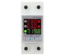 Tomotato Adjustable Voltage Protector Self Resetting Smart Over Under Voltage Protective Device with Power Display, AC230V Overvoltage Undervoltage Protection for Home Appliances (1-63A (SVP-719-63A