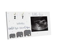 Tomotato Baby First Scan Photo Frames, Sonogram Picture Frame with Birth Countdown Gray Cute Elephant Weeks for Pregnancy Announcement Gifts(4" x 3")