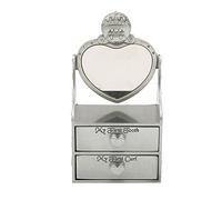 Tomotato Baby Keepsake Box, Pumpkin Carriage Design Magnetic Closure, Silver-Plated Zinc Alloy with Blue Flannel Lined Compartment for Storing Baby Teeth, Gift for Girls an (Antique Pewter)