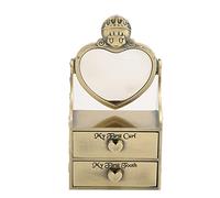 Tomotato Baby Keepsake Box, Pumpkin Carriage Design Magnetic Closure, Silver-Plated Zinc Alloy with Blue Flannel Lined Compartment for Storing Baby Teeth, Gift for Girls an (Antique Brass Color)