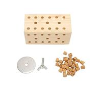 Tomotato Bird Chewing Toy, Pine Wood Puzzle Foraging Training Blocks for Parrots, Interactive Wooden Teething Shredding Biting Exercise Activity (Short Type)