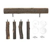 Tomotato Bird Ladder Stand Perch, 4 Step Wooden Ladder Stand for Small Medium Parrot Bird Cage Accessories, Natural Wood Perch for Parrot Climbing Playing Grinding Claws Beak (S)