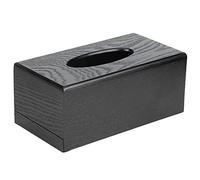 Tomotato Black Wooden Tissue Box Cover 23x12x10.5cm, Sliding Bottom Rectangular Napkin Holder for Home Bathroom & Living Room