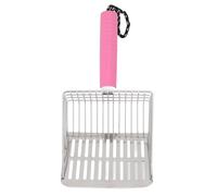 Tomotato Cat Litter Scoop with Detachable Handle, Stainless Steel Poop Sifting Scooper for Litter Box Cleaning Pet Waste Removal (Pink)