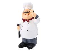 Tomotato Chef Figurine - Miniature Resin Vintage Statue, Happy Sculpture Collectible Gift, Tabletop Decor for Home Kitchen (Hold Spoon)