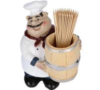 Tomotato Chef Toothpick Holder, Italian Resin Toothpick Dispenser for Kitchen Countertops, Coffee Shops and Restaurant Decor, Chef Statue Tabletop Decoration for Home Bistro