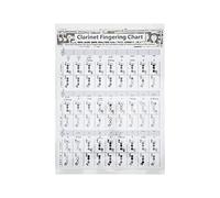 Tomotato Clarinet Fingering Chart, Clarinet Chords Poster Training Chart for Beginners, Band Room Classroom Studio Practice, Coated Paper Rollable Reference Guide, Music Instrument (Clarinet chords