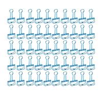 Tomotato Clips, 50Pcs Hollow Skeleton Metal Paper Clamps for Documents Papers Test Reports Bills Certificates (Blue)