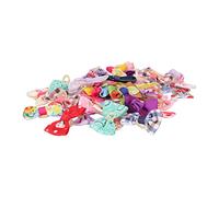 Tomotato Dog Hair Bows, 50pcs Polyester Pet Grooming Bowknots with Rubber Bands for Wedding Birthday Christmas Halloween Accessories