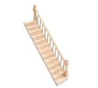 Tomotato Dollhouse Stairs, 1:12 Scale Wooden Handrail, DIY Craft Mini Furniture (Right)