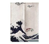Tomotato Door Half Curtain, Japanese Style Printed Half-Door Curtain Half Valance Curtain Room Divider Door Curtains for Privacy Short Curtains for Bathroom Kitchen Door Decor