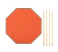 Tomotato Drum Practice Pad 8 Inch, Rubber Silent Drum Practice Mat with 2 Pairs of Drumsticks, High Density Wood Board Elastic Rubber EVA Polymer Pad for Drummers Home Outdoor (Orange)