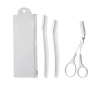 Tomotato Eyebrow Trimming Set, 3PCS Safety and Scissors Grooming Tools Kit for Precise Brow Shaping and Maintenance (White)