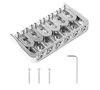 Tomotato Fixed Guitar Bridge, Brass Chrome Electric Guitar Fixed Bridge Replacement Tool Accessories for Strat Tele, Guitar Bridge Replacement for Instrument Maintenance