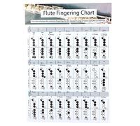 Tomotato Flute Fingering Chord Chart Beginner Student Practice Teaching Aids, Coated Paper Graphic Fingerings Range Notes Major Tones Clef for Student Beginner Learning Practice (Flute Fingering