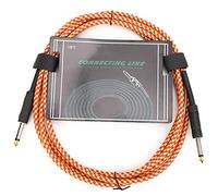 Tomotato Guitar Cable, Braided Shield Plated Plug Audio Cord for Electric Guitar Electronic Organ Speaker, Low Resistance Stable Signal Transmission, Double Straight Head Co (Orange)