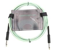 Tomotato Guitar Cable, Braided Shield Plated Plug Audio Cord for Electric Guitar Electronic Organ Speaker, Low Resistance Stable Signal Transmission, Double Straight Head Co (Green)