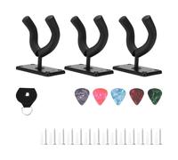 Tomotato Guitar Hook Wall Mount Holder, 3 Pack U Shaped Clip with Wall Plugs Screws for Violin Erhu Ukulele Stringed Instruments