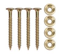 Tomotato Guitar Neck Joint Bushing Set, Stainless Steel Ferrule Bolt with Screw Accessory for Electric Bass and Guitar, 4-Set (Gold)