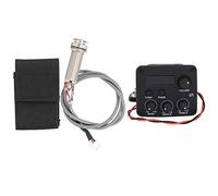 Tomotato Guitar Preamplifier, 3-Band Pickup Equalizer with LCD Screen, Volume Bass Mid Treble Control Knobs, Auto/Manual Switching Modes for Musical Instrument Accessories