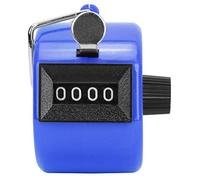 Tomotato Hand Tally Counter 4-Digits, Plastic Knob Reset Metal Case Handheld Counting Tool for Sports Events Inventory Management Manual Tracking (Blue)
