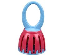 Tomotato Handled Cage Bell Rattle, Plastic Percussion Music Instrument with Loud Sound and Multi Colors for Beat and Rhythm Training (W212 Red and Blue)