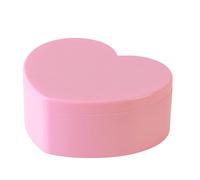 Tomotato Heart Shaped Jewelry Box with Mirror, Double Layer Plastic Earrings Rings Storage Organizer for Girls Women Pink Desktop Decor