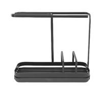 Tomotato Kitchen Sink Organizer, Multifunctional Metal Sponge Soap Brush Storage Rack with Towel Holder for Kitchen Sink (Gray)