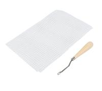 Tomotato Latch Rug Canvas Kit, Household DIY Crafts Carpet Hooking Mesh Cloth with Wooden Handle Crochet Hook for Rugs, Door Mats & Embroidery Base Crafts