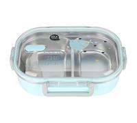Tomotato Lunch Box, 710ml Leakproof Bento Box Food Container with 2 Compartments Meal Prep Container for Adults Kids Students with Spoon (Blue)
