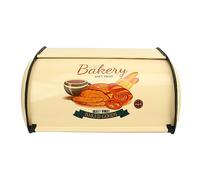Tomotato Metal Bread Box, Metal Roll Up Top Lid Bread Storage Container Bin Countertop Keeper Vintage Holder for Home and Kitchen, 13.6x9.1x5.7in