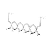 Tomotato Over The Door Hook Rack, Stainless Steel Telescopic Adjustable Hanger with 6 Hooks for Coat Hat Towel Bathroom Bedroom Kitchen Storage Organizer