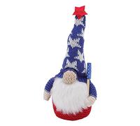 Tomotato Patriotic Gnome Decorations, Hand Made Glowing Independence Day Ornaments with Flag Design for Home Holiday Party Decoration (Beard)