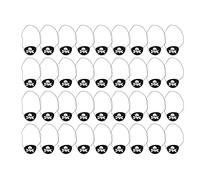 Tomotato Pirate Eye Patch, 36 Pieces Black Felt with White Skull Design, Role Play Costume Accessories for Kids Halloween Party Decorations, Themed Birthday Party Supplies
