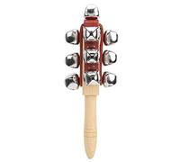Tomotato Sleigh Bell Stick Handheld Jingles Bells 13 Bell Sleigh Sticks PU Leather Strong Durable Stainless Steel for Parties Dancing Concerts
