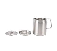 Tomotato Stainless Steel Bacon Grease Container with Strainer, Oil Can Keeper with Lid for Kitchen Storing Frying Cooking Grease, Removable Filter for Oil Stock Broth Sauce Storage (1500ml)