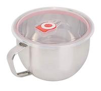 Tomotato Stainless Steel Ramen Bowl with Lid Handle, 1.1L, White