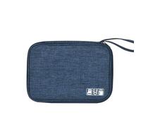 Tomotato Travel Cable Storage Case, Multifunctional Portable Electronics Organizer Bag for Data Cables Earphones Power Banks Chargers (Dark Blue)