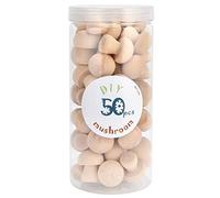 Tomotato Unfinished Wooden Mushroom Figures - 50 Pcs Small Peg Dolls for Arts Crafts DIY Projects, Home Office Desktop Decoration
