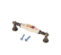 Tomotato Vintage Bronze Ceramic Door Handle for Cupboard Closet Drawer Cabinet (4.3" x 1.3")
