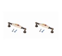 Tomotato Vintage Bronze Ceramic Door Handle for Cupboard Closet Drawer Cabinet (4.3x1.3 2Pcs)
