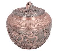 Tomotato Vintage Metal Tea Canister, Airtight Alloy Storage Container with Bronzy Dragon Design for Loose Leaf Tea, Coffee, Sugar, Spices, Nuts, Kitchen Pantry Cabinet Organizer Tin Caddy