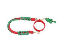 Tomotato Water Bottle Handle Strap Handweave Flower Design Silicone Holder Carrier, Universal Fit 16-40 Oz Wide Mouth Bottles with Detachable Keychain for Hydration On the Go (K68895 Red Green)