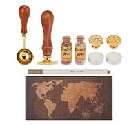 Tomotato Wax Stamp Kit Fire Paint Wax Set, European Retro Stamp Head for Envelope Sealing Gift Box Birthday Invitation Letter Craft Project