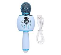 Tomotato Wireless Microphone, Bluetooth Karaoke Speaker Portable Handheld with Colorful Lights, Aluminum Alloy ABS, 6D Surround Sound for Family Party Singing