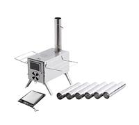 TOMOUNT Tent Stove Wood Burning Stove, Portable Compact Stainless Steel Camping Cookware with Chimneys High Temperature Resistant, Camp Stove for Tents, Lodging and Hiking