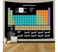 TOMOZ Periodic Table Tapestry, Educational Chemistry Chart Tapestries for Teacher, Students, Periodic Table of Elements Tapestry Wall Hanging for Classroom Bedroom Living Room Dorm Decor 90 x 60Inch
