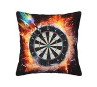 TOMPPY Decorative Throw Pillow Covers 16"X16" Dart Board Printed Corduroy Pillowcase Square Cushion Case For Sofa Couch Living Room Bedroom