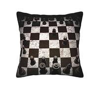 TOMPPY International Chess Printed Pillow Covers Decorative Throw Pillow Covers Cushion Cases Square Pillowcase For Couch Sofa Bed Bedroom Living Room 20"X20"